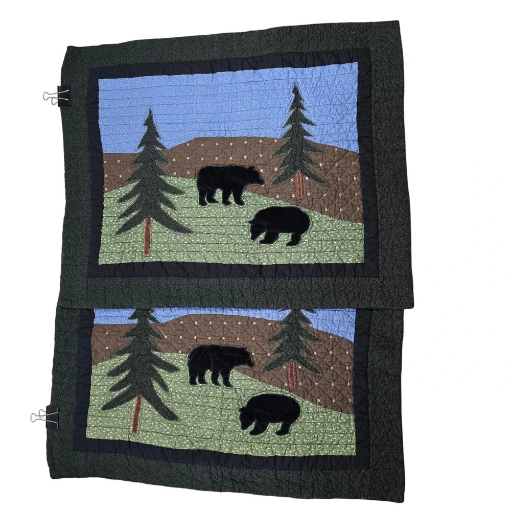 Donna Sharp Quilted Pillow Shams Set of 2 Bear Creek Cotton Lodge Cabin Decor